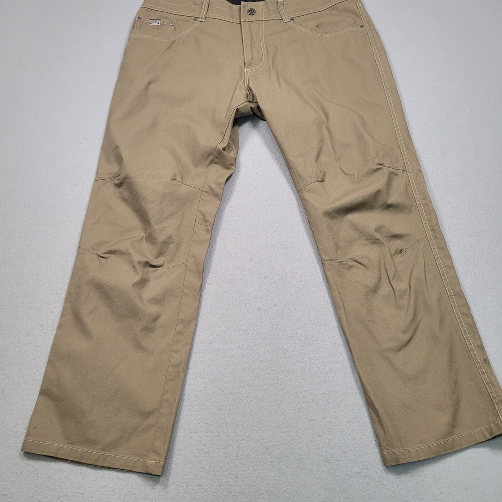 Kuhl Mens 38x30 Rydr Pants Khaki‎ Tan Cotton Canvas Outdoor Hiking Style 5114